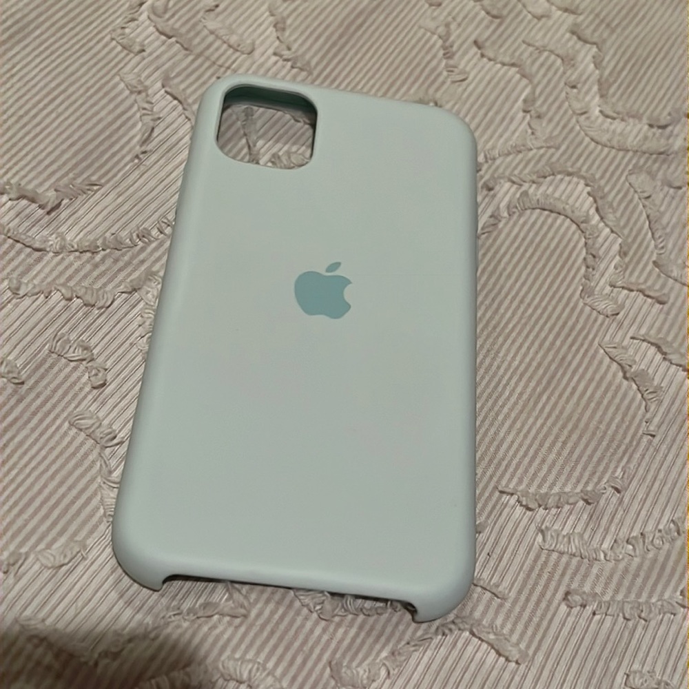 Baby blue apple silicone iPhone 11 case